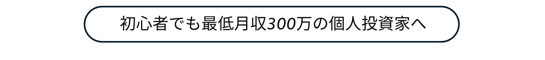 初心者でも最低月収300万の個人投資家へ